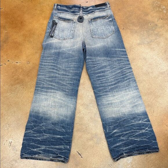 AMIRI Relaxed Fit Blue and Tan Jeans - Picture 11 of 16